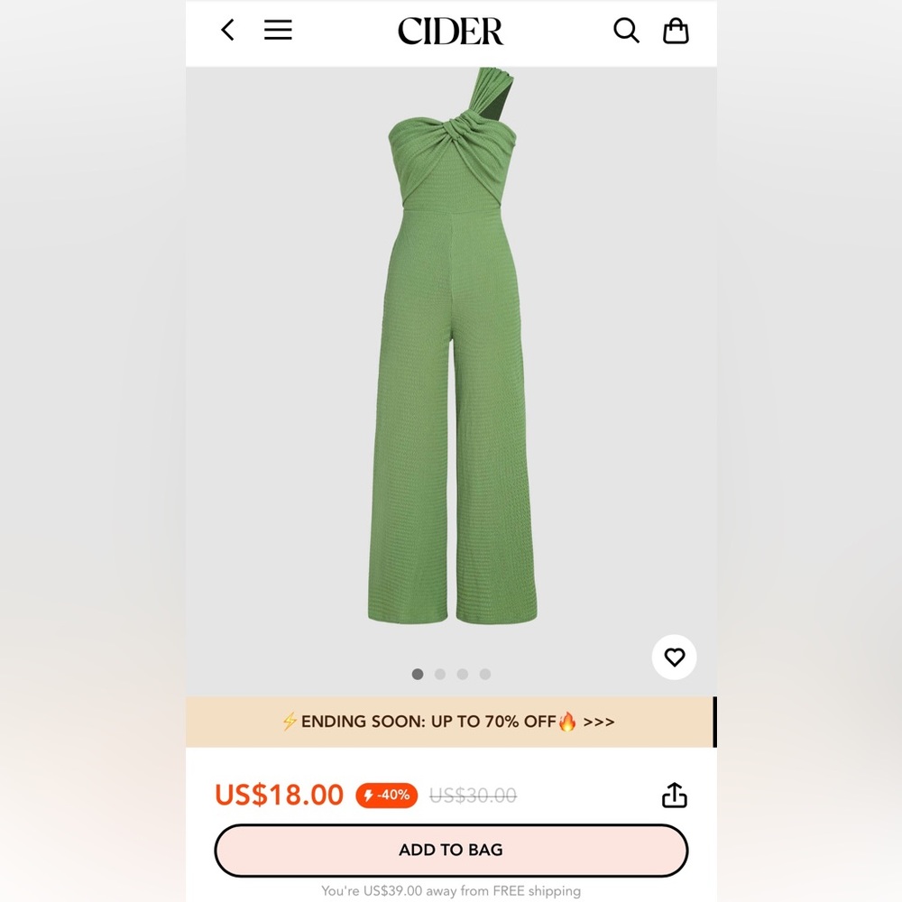 Nwt green cider jumpsuit
